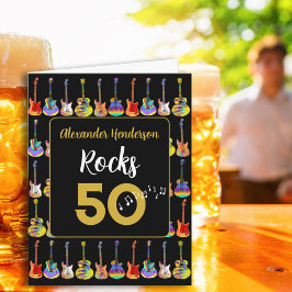 50. Geburtstag Rock und Roll Gitarre hinzufügen Na Karte