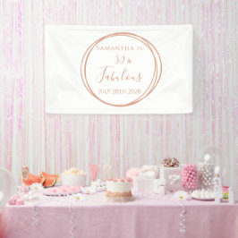 50. Geburtstag Rose Gold Minimal Geburtstagsparty Banner