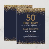 50. Geburtstag Save the Date Einladung