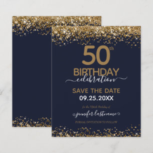 50. Geburtstag Save the Date Einladung