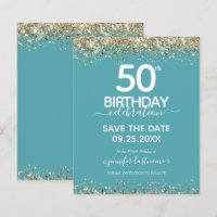 50. Geburtstag Save the Date Einladung