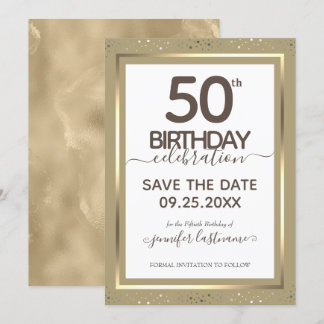 50. Geburtstag Save the Date Einladung