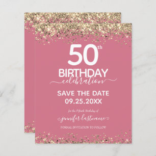 50. Geburtstag Save the Date Einladung