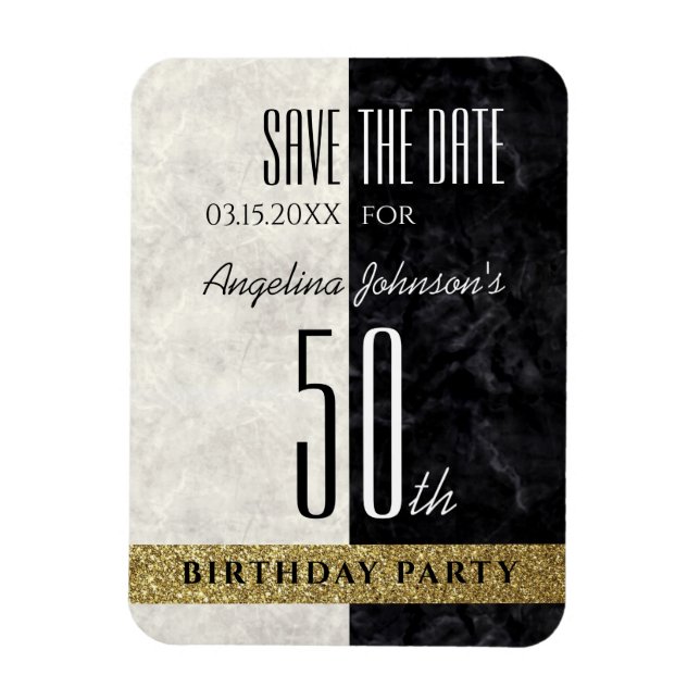 50. Geburtstag Save the Date Magnet (Vertikal)