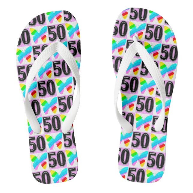 50. GEBURTSTAG SCHALTFLEUNDFLY FLIP FLOPS (Fußbett)
