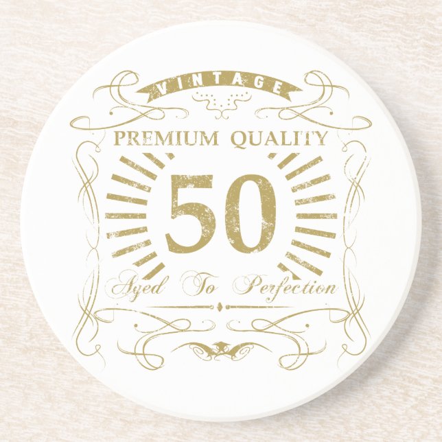 50. Geburtstag Scherzgeschenk Getränkeuntersetzer (Vorne)