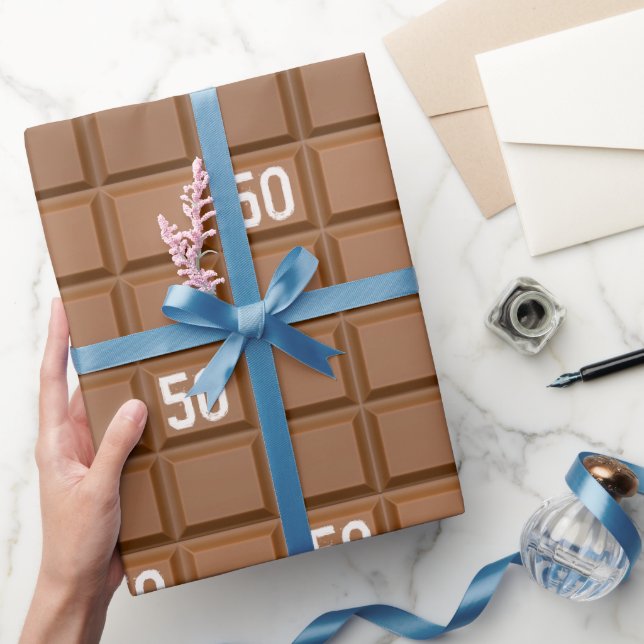 50. Geburtstag Schokolade Bonbon Bar Wrapping Papi Geschenkpapier (Schenken)