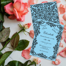 50. Geburtstag Schwarz & Blau Botanische Flora