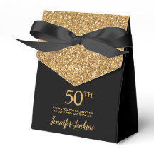50. Geburtstag Schwarz Gold Glitter Dankeschön