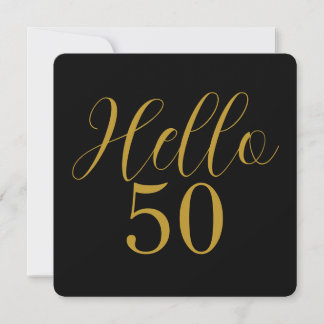 50. Geburtstag Schwarz Gold Moderne Geburtstagsfei Einladung