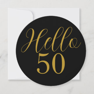 50. Geburtstag Schwarz Gold Moderne Geburtstagsfei Einladung
