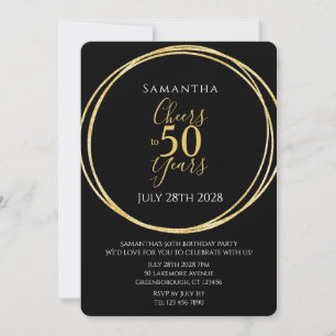 50. Geburtstag Schwarz Gold Prost auf 50 Jahre Par Einladung