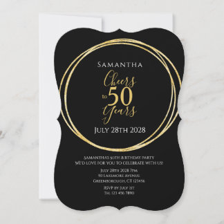 50. Geburtstag Schwarz Gold Prost auf 50 Jahre Par Einladung