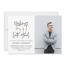 50. Geburtstag schwarz silber elegant moderne einz