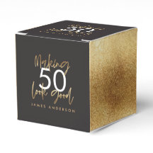 50. Geburtstag schwarz und gold schlicht elegante 