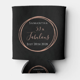 50. Geburtstag Schwarze Rose Gold Personalisierte Dosenkühler