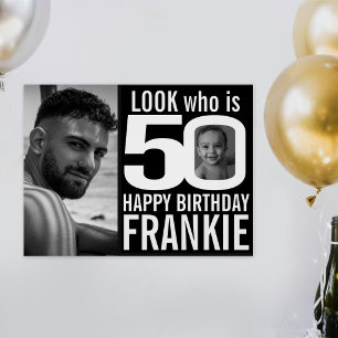 50. Geburtstag schwarzes Aussehen 50 benutzerdefin Poster