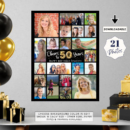 50. Geburtstag Schwarzes Gold 21 Foto jubelt zu Ja Poster