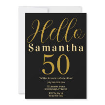 50. Geburtstag Schwarzes Gold Elegantes Party