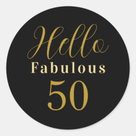 50. Geburtstag Schwarzes Gold fabelhaft 50 Geburts Runder Aufkleber