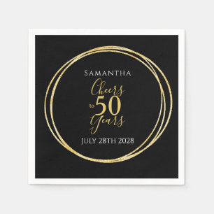 50. Geburtstag Schwarzes Gold jubelt bis 50 Jahre  Serviette