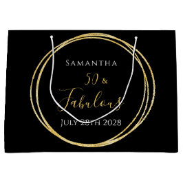 50. Geburtstag Schwarzes Gold Personalisiert Große Geschenktüte