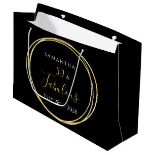 50. Geburtstag Schwarzes Gold Personalisiert Große Geschenktüte