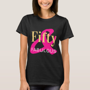 50. Geburtstag Schwarzes Heissrosa T-Shirt
