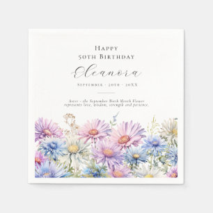 50. Geburtstag September Geburtstagsblume individu Serviette