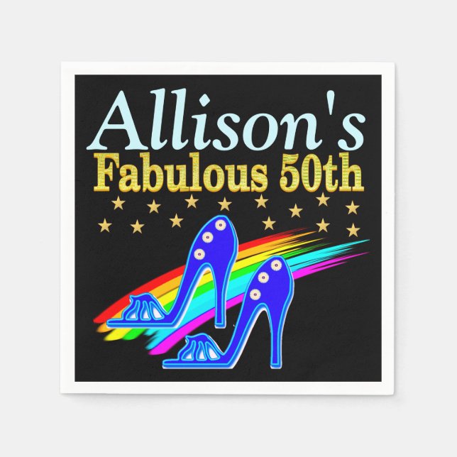 50. GEBURTSTAG SHOE LOVER PERSONALISIEREN PARTY NA SERVIETTE (Vorderseite)