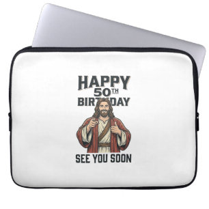 50. Geburtstag Sie sehen sich bald religiösen Humo Laptopschutzhülle