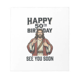 50. Geburtstag Sie sehen sich bald religiösen Humo Notizblock