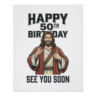 50. Geburtstag Sie sehen sich bald religiösen Humo Poster
