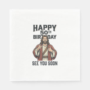 50. Geburtstag Sie sehen sich bald religiösen Humo Serviette
