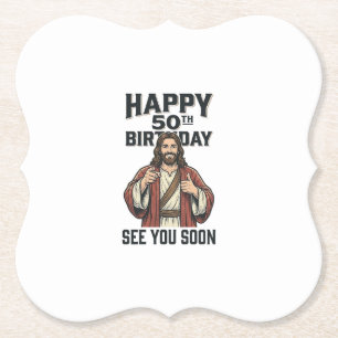 50. Geburtstag Sie sehen sich bald religiösen Humo Untersetzer