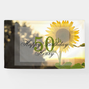 50. Geburtstag Sonnenblume Banner