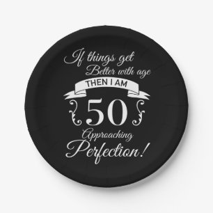 50. Geburtstag Spaß Annäherung Perfektion Pappteller