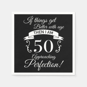 50. Geburtstag Spaß Annäherung Perfektion Serviette