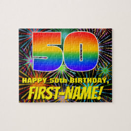 50. Geburtstag: Spaß, bunte feierliche Feuerwerke Puzzle