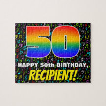 50. Geburtstag — Spaß, farbenfrohe Musiksymbole & 