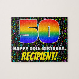 50. Geburtstag — Spaß, farbenfrohe Musiksymbole & Puzzle