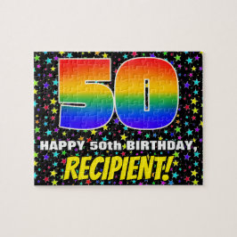50. Geburtstag — Spaß, farbenfrohe Sternenweltenmu Puzzle