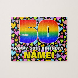50. Geburtstag — Spaß, liebevolle Herzformen + "50 Puzzle