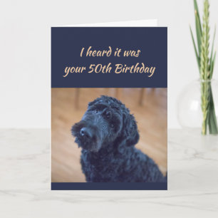 50. Geburtstag Spaß Niedlich Black Curly Dog Pet Karte