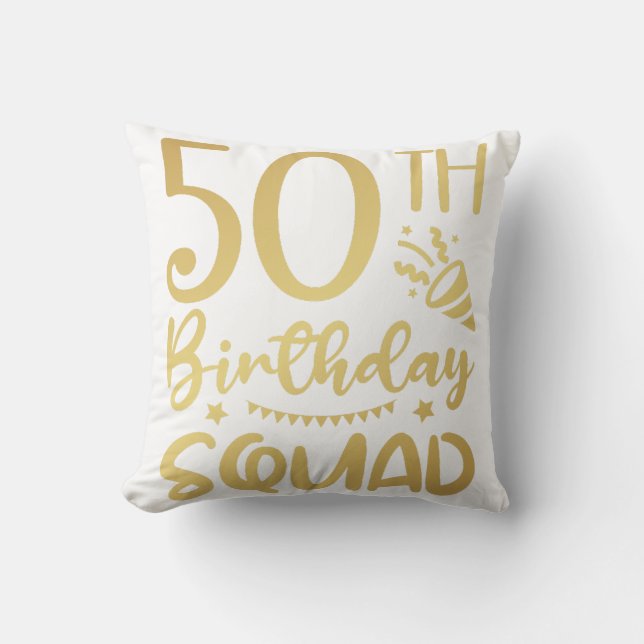 50. Geburtstag Squad 50 Party Crew Kissen (Vorderseite)