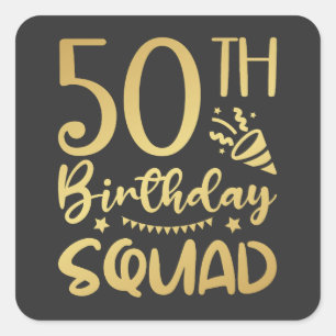 50. Geburtstag Squad 50 Party Crew Quadratischer Aufkleber
