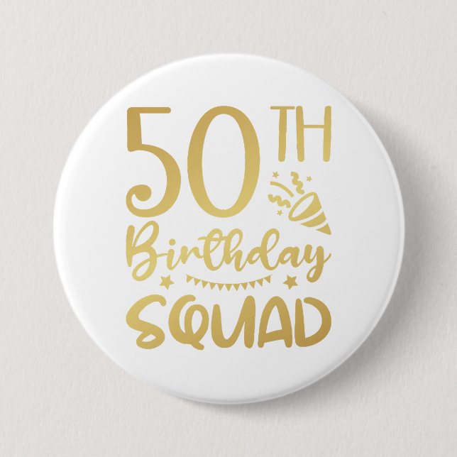 50. Geburtstag Squad 50 Party Crew Round Button (Vorderseite)