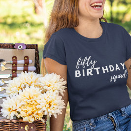 50 Geburtstag Squad Typografie Einfache moderne Cu Tri-Blend Shirt