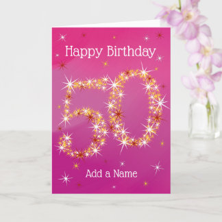 50. Geburtstag - Startnummer - Rosa - Alter 50 Karte