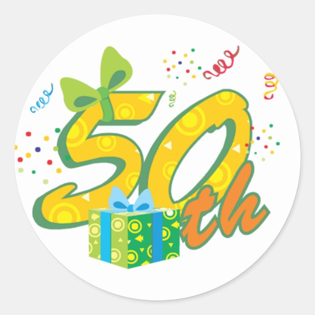 50. Geburtstag Sticker (Vorderseite)